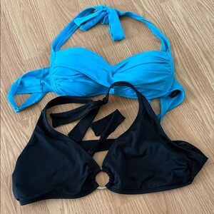 GAP Blue and Black Bikini Set